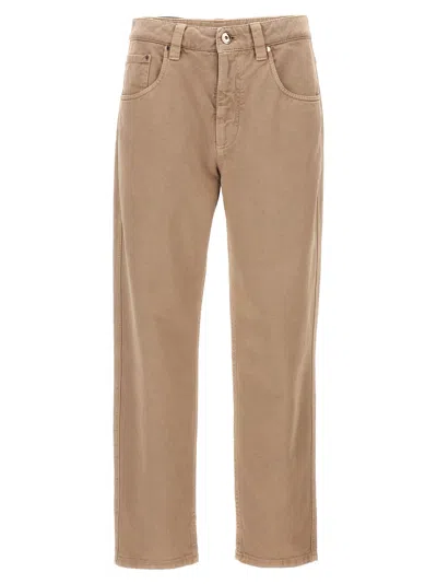 Brunello Cucinelli Denim Jeans With Belt Loops And Pockets In Multicolor
