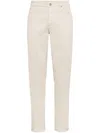 Brunello Cucinelli Straight-leg Stretch-cotton Trousers In Beige