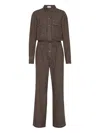 Brunello Cucinelli Lightweight No-fade Denim Jumpsuit In Brown