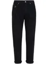 Brunello Cucinelli Black Ripped Denim Iconic Fit Trousers In Black  