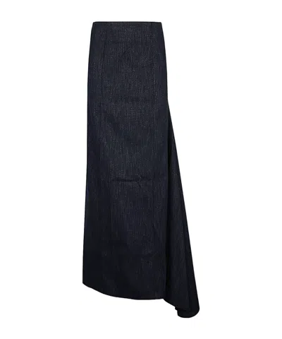 Brunello Cucinelli Denim Maxi Skirt In Black