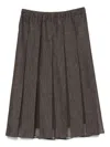 Brunello Cucinelli Women Denim Midi Skirt In Brown