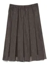 Brunello Cucinelli Women Denim Midi Skirt In Brown