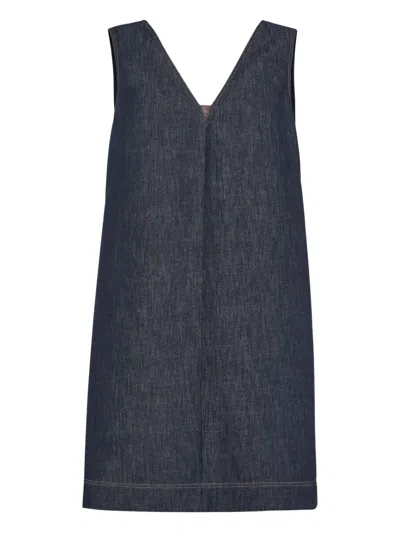 Brunello Cucinelli Klassisches Jeans-minikleid In Blue