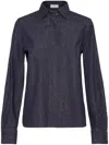 Brunello Cucinelli Denim Monili Bead-embellished Shirt In Brown