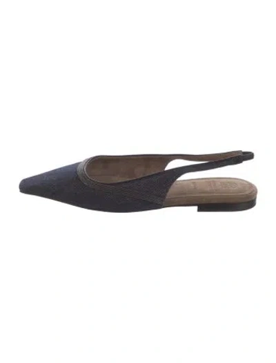 Pre-owned Brunello Cucinelli Denim Mules In Blue