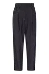 Brunello Cucinelli Straight Leg Trousers With Contrast Stitching In Blue