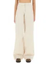 Brunello Cucinelli Wide-fit Denim Pants With High Waist In Beige