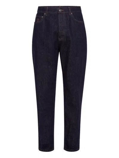 Brunello Cucinelli Men Iconic Fit Denim Cotton Jeans In Multi