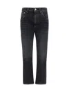Brunello Cucinelli Black Jeans With Monil Detail On The Rear In Denim Woman In Black Stone Denim