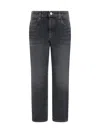 Brunello Cucinelli Monili-detail Cotton Jeans In Black Stone Denim