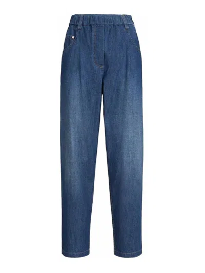 Brunello Cucinelli Denim Pants In Blue