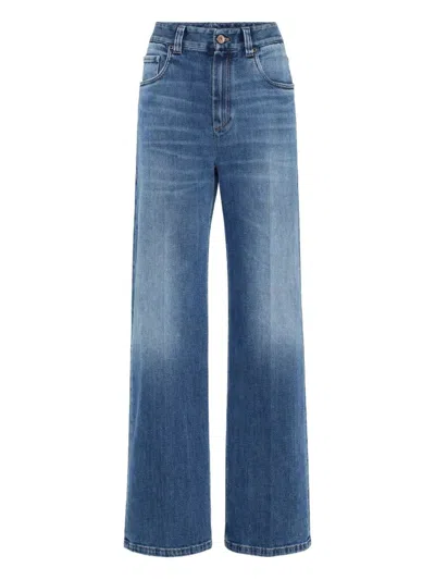 Brunello Cucinelli Pantalone Contemporary Loose In Denim Di Cotone Comfort In Blue