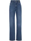 Brunello Cucinelli Logo-patch High-rise Straight-leg Jeans In Blue