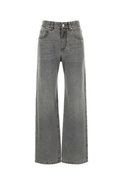 Brunello Cucinelli Denim Pants In Gray