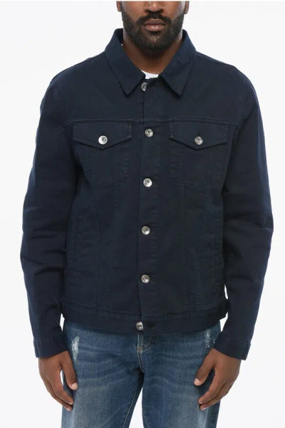 Brunello Cucinelli Denim Saharan Jacket In Blue