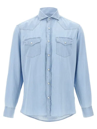 Brunello Cucinelli Denim Shirt In Blue