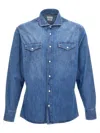 Brunello Cucinelli Men Denim Shirt In Blue
