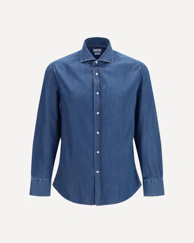 Brunello Cucinelli Denim Shirt In Blue