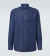 Brunello Cucinelli Blue Regular Solid Shirt In Blue
