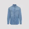 Brunello Cucinelli Men Denim Shirt In Blue