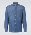 Brunello Cucinelli Button-up Denim Shirt In Med Wash Denim 