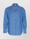 Brunello Cucinelli Denim Shirt With Long Sleeves And Collar In Blue