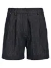 Brunello Cucinelli Cotton Denim Shorts With Monile Detailing