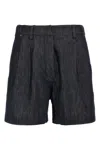 Brunello Cucinelli Cotton Denim Shorts With Monile Detailing