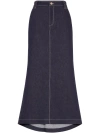 Brunello Cucinelli Denim Skirt With Belts And Pockets In Blue