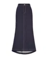 Brunello Cucinelli Denim Skirt With Belts And Pockets In Navy Blue