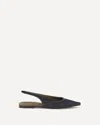Brunello Cucinelli Monili Pointed Toe Slingback Flat In Blue