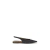 Brunello Cucinelli Monili Pointed Toe Slingback Flat In Gray