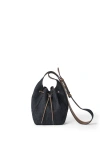 Brunello Cucinelli Denim Small Bc Duo Bucket Bag In Dark Denim C001