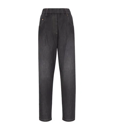 Brunello Cucinelli Denim Trousers In Black