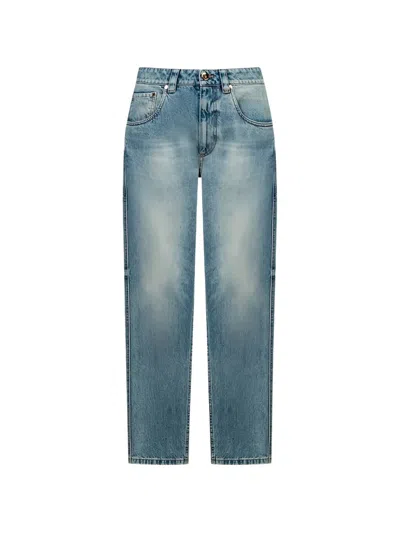 Brunello Cucinelli Denim Trousers In Blue