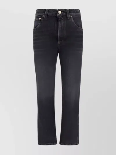 Brunello Cucinelli Denim Trousers Contrast Stitching In Black