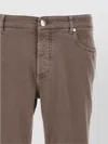 Brunello Cucinelli Denim Trousers Cuffed Belt Loops In Brown
