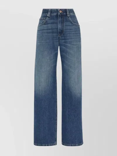 Brunello Cucinelli Denim Trousers Five-pocket Design In Multi