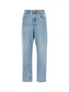 Brunello Cucinelli Logo Patch Mid-rise Straight-fit Jeans In Blue