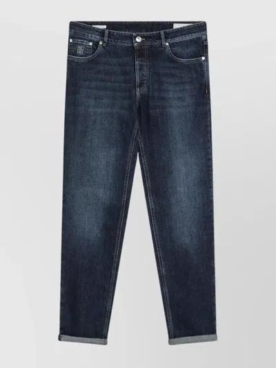 BRUNELLO CUCINELLI DENIM TROUSERS WASHED EFFECT