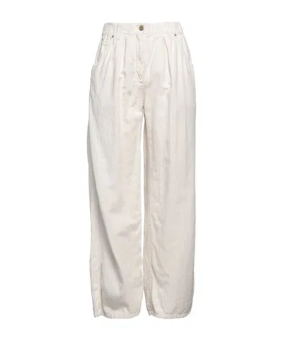 Brunello Cucinelli Denim Trousers In White
