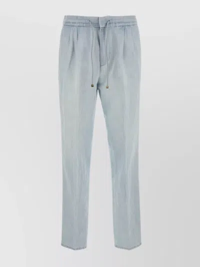 Brunello Cucinelli Denim Trousers With Back Pockets And Elastic Waistband