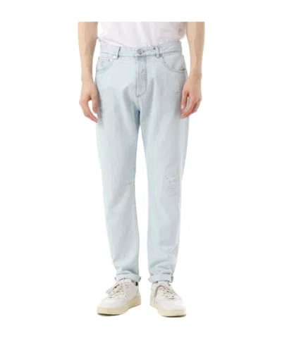 Brunello Cucinelli Denim Trousers With Belt Loops In Blue