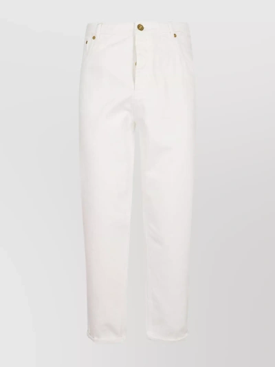BRUNELLO CUCINELLI DENIM TROUSERS WITH BELT LOOPS AND BACK PATCH POCKETS