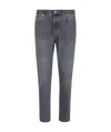 Brunello Cucinelli Denim Trousers With Belt Loops In Gray