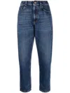 Brunello Cucinelli High-waisted Cropped Denim Pants With Classic Blue Wash In Blue