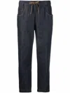 Brunello Cucinelli Drawstring Denim Jogger Pants In Blue