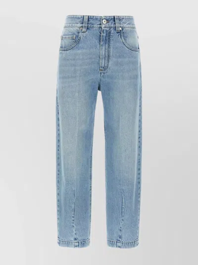 Brunello Cucinelli Denim Trousers With Five-pocket Design In Blue
