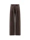 Brunello Cucinelli Women Denim Trousers With Lurex Profile In Brown